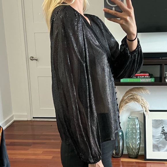 Iro Black and Silver Metallic Blouse - Picture 3 of 6